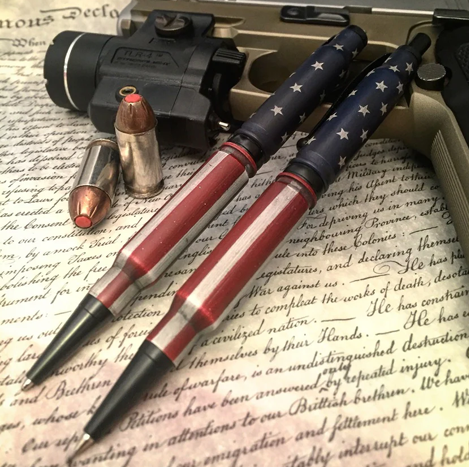 Battle Worn American Flag Bullet Pen Patriotic Gift