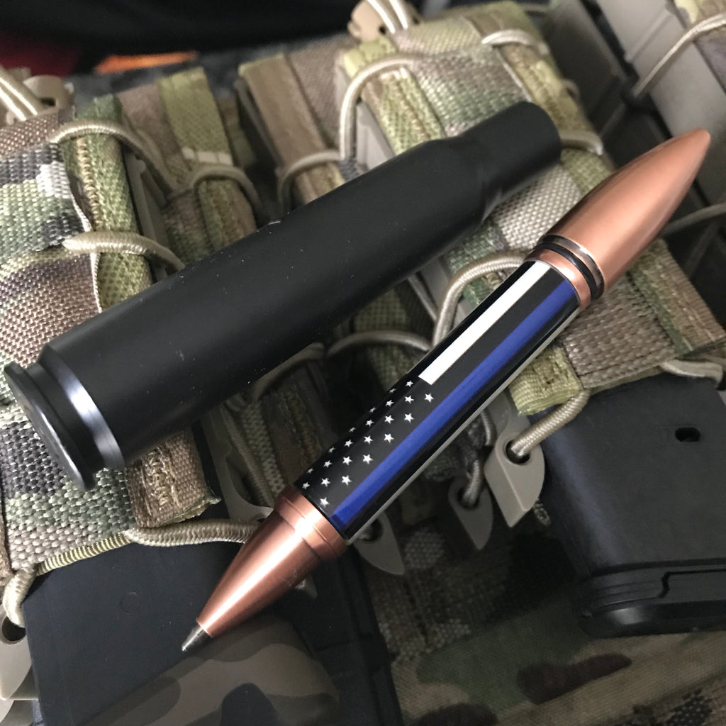 50 Cal Law Enforcement Officer Thin Blue Line Pen