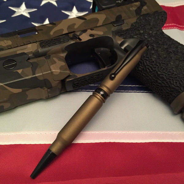 Bullet pen for military enthusiasts