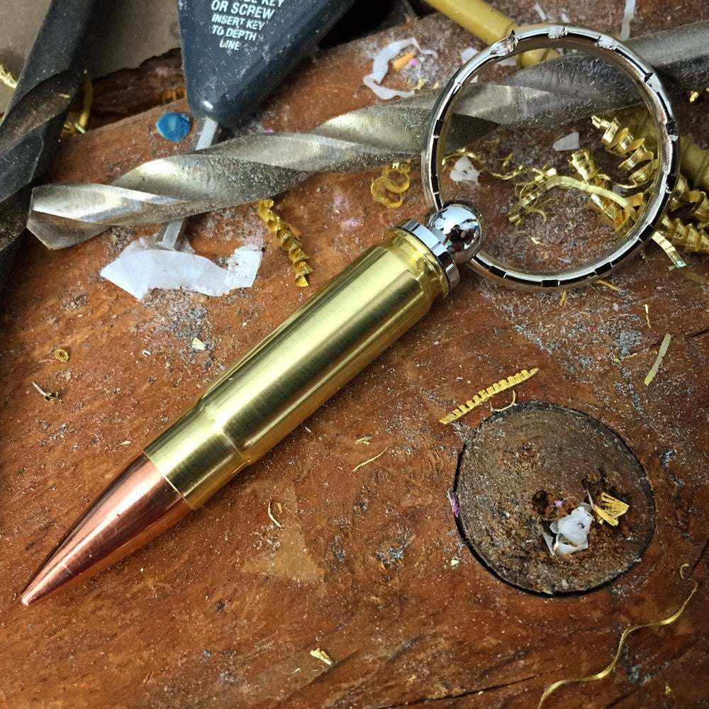 Brass bullet keychain