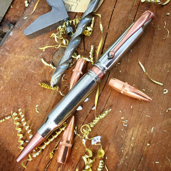 Nickel Bullet pen with Copper Hardware